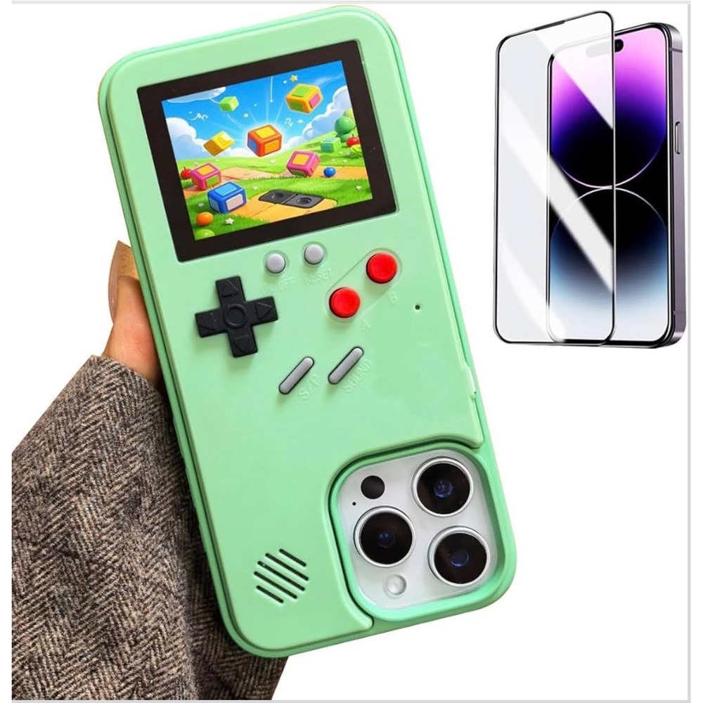Game Phone Case for iPhone 13 Pro Retro 36 Classic Games Green NEW